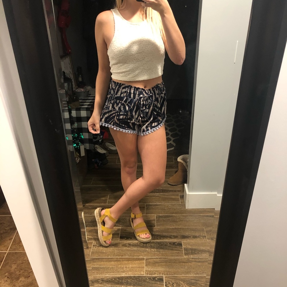 Navy Blue Pattern Shorts